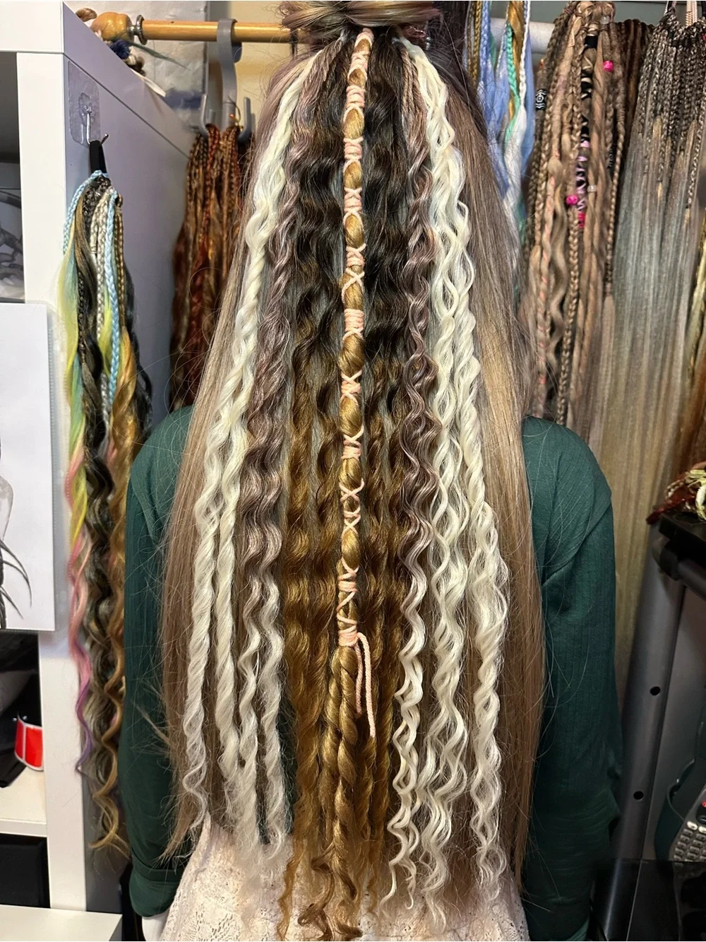 Boho Mixed Brown and Blonde Braided Hair Extensions